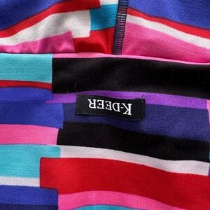 K-DEER Multicolor Striped Leggings size Large Hot yoga